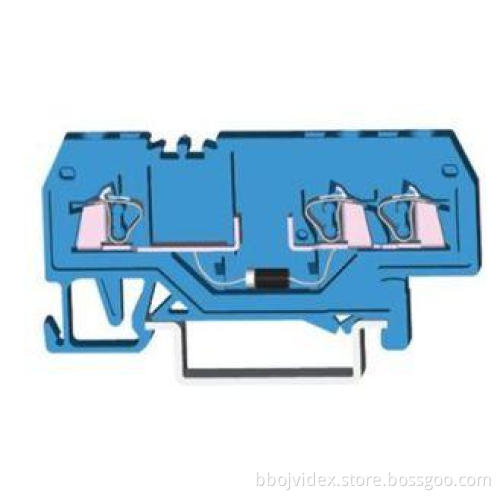 Blue 800V 18A Spring Cage Terminal Block Mounted on SP35 st